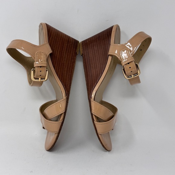 Stuart Weitzman Nextwedge Adobe Aniline Leather Sandals Size 8 - Picture 7 of 9